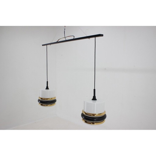 Vintage pendant lamp in glass, Czechoslovakia 1970s