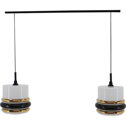 Vintage pendant lamp in glass, Czechoslovakia 1970s