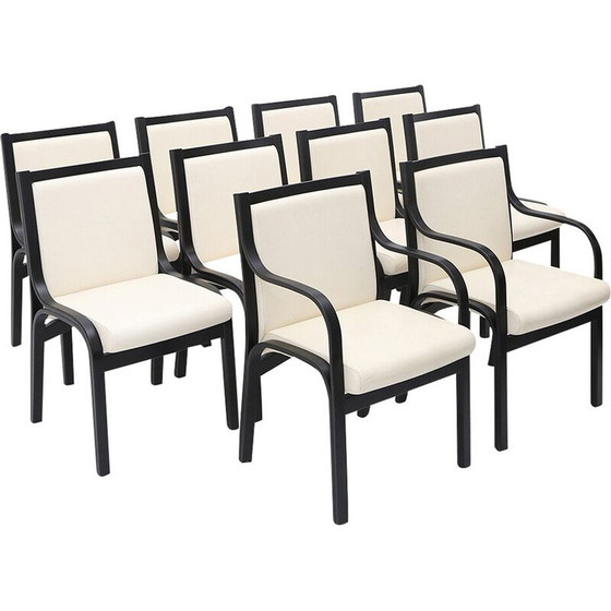 Image 1 of Set of 10 vintage “Cavour” bentwood and plywood chairs by Vittorio Gregotti for Poltrona Frau, 1970