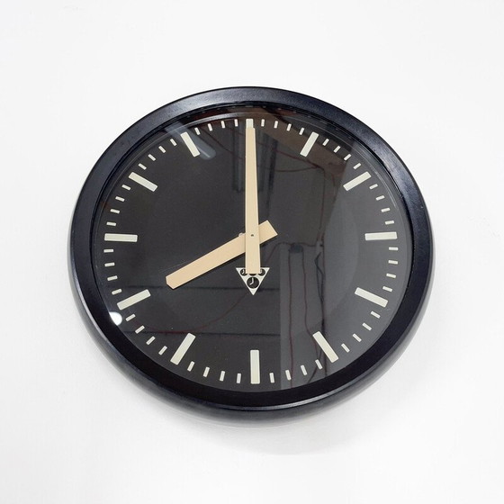 Image 1 of Vintage plastic and glass wall clock by Pragotron, Czechoslovakia 1990s