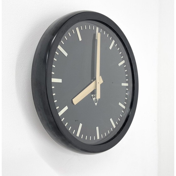 Image 1 of Vintage plastic and glass wall clock by Pragotron, Czechoslovakia 1990s