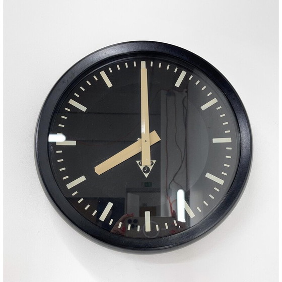 Image 1 of Vintage plastic and glass wall clock by Pragotron, Czechoslovakia 1990s