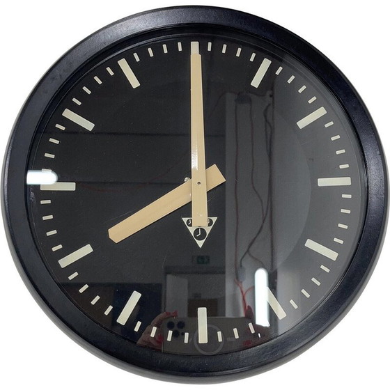 Image 1 of Vintage plastic and glass wall clock by Pragotron, Czechoslovakia 1990s