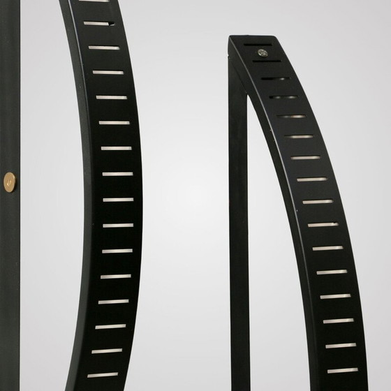 Image 1 of Pair of vintage wall lamp in black lacquered metal and plexiglass, France 1980