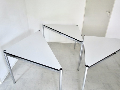 3x Table triangulaire vintage