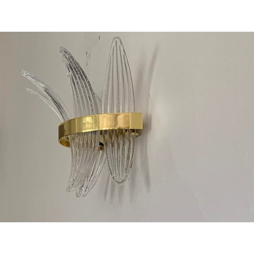 Italian Palmetta Wall Sconce In Murano Glass