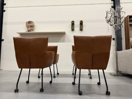 Image 1 of 4 Design On Stock Moka Dining Chairs On Wheels Cera Cognac