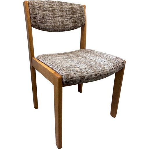 Pair of vintage chairs in varnished wood and wool, 1970s