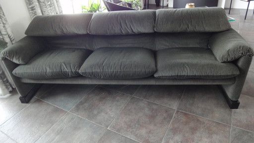 Cassina Maralunga 3 Seater Gray Anthracite With Black