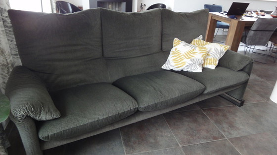 Image 1 of Cassina Maralunga 3 Seater Gray Anthracite With Black