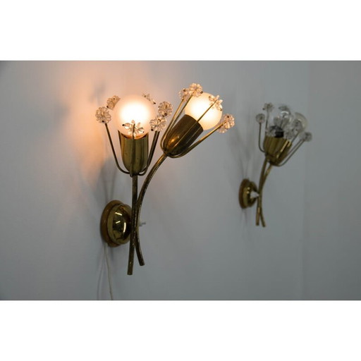 Pair of vintage lacquered brass sconces by Emil Stejnar for Rupert Nikol, Austria 1950