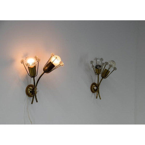 Image 1 of Pair of vintage lacquered brass sconces by Emil Stejnar for Rupert Nikol, Austria 1950