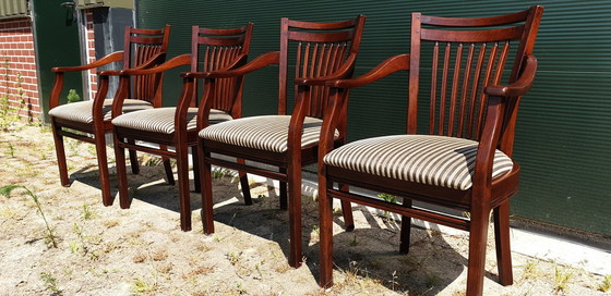 Image 1 of Cherrywood Bannink Art Nouveau Dining Room Table With 4 Chairs