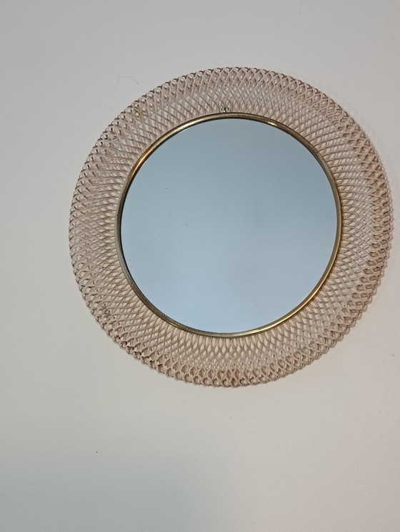 Image 1 of Vintage Mirror Dans Le Gout De Mathieu Mategot 1950S