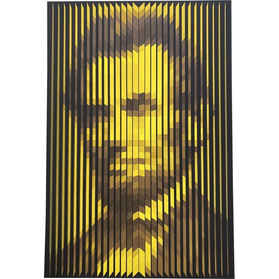 Image 1 of Vintage silkscreen "Abraham Lincoln" in color on wove paper by Yvaral, 1979