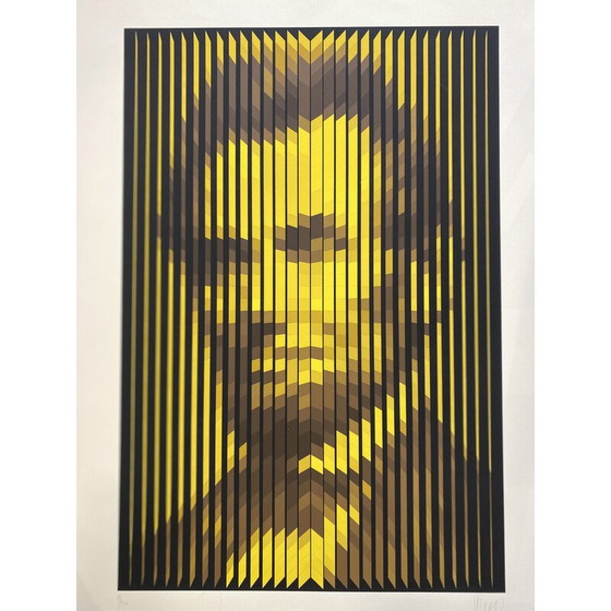 Image 1 of Vintage silkscreen "Abraham Lincoln" in color on wove paper by Yvaral, 1979