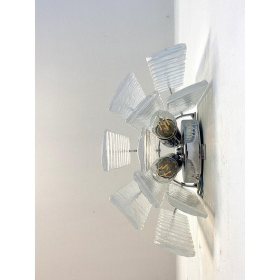 Image 1 of Set di due applique da parete in vetro di Murano "Listelli" con strisce opaline contemporanee