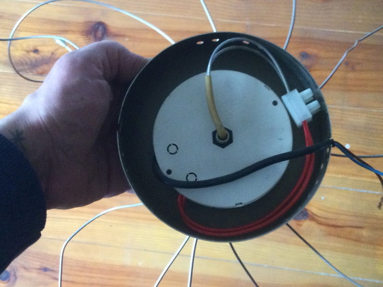 Image 1 of Lampada a sospensione di design con pendenti in vetro e palline colorate