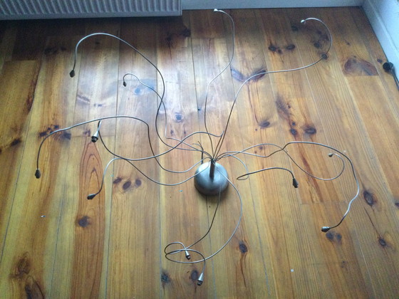 Image 1 of Lampada a sospensione di design con pendenti in vetro e palline colorate