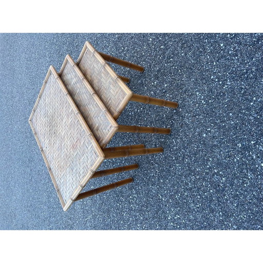 Vintage bamboo nesting tables, 1970