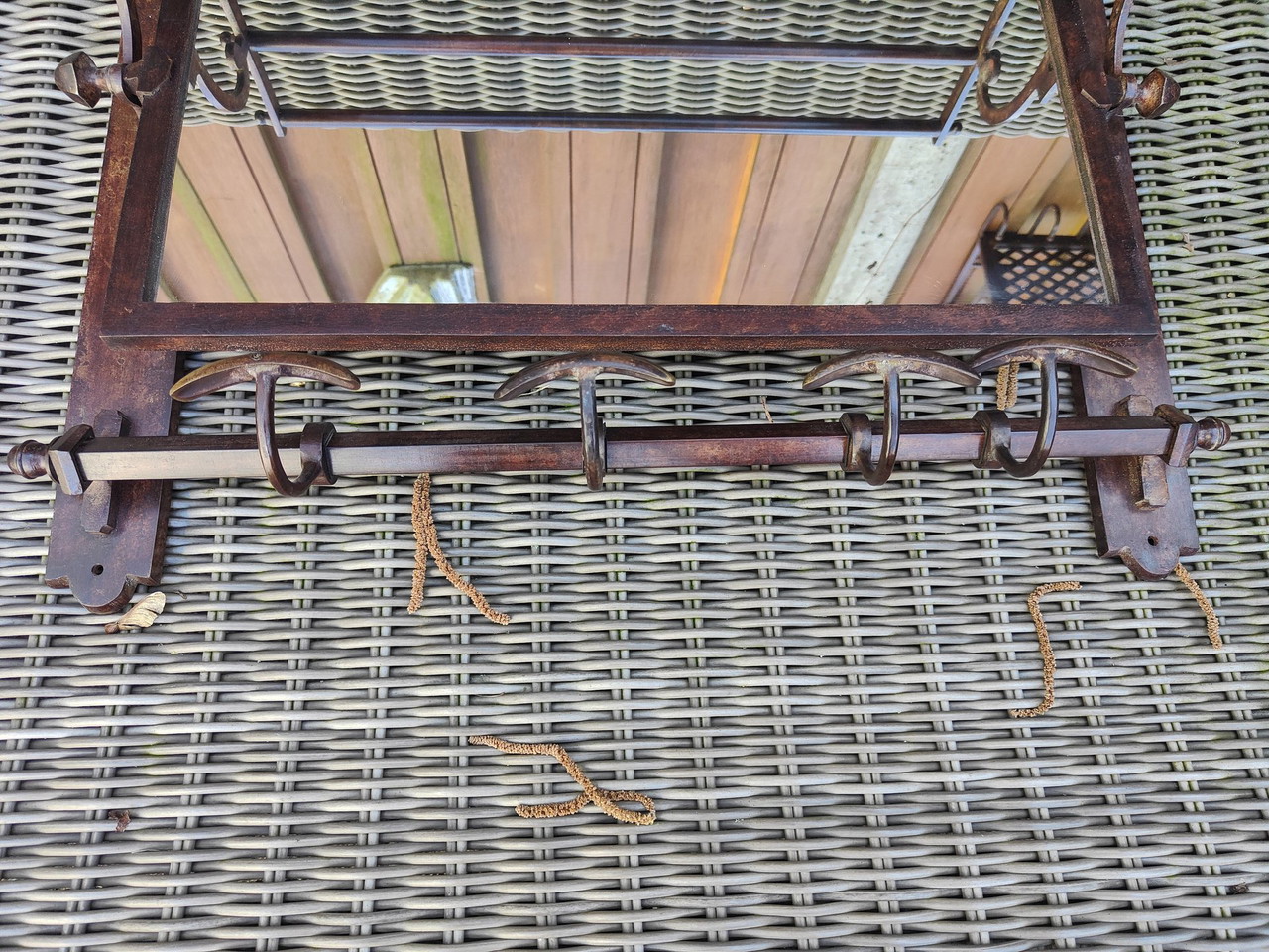 brass vintage train coat rack with mirror adjustable €125 Whoppah