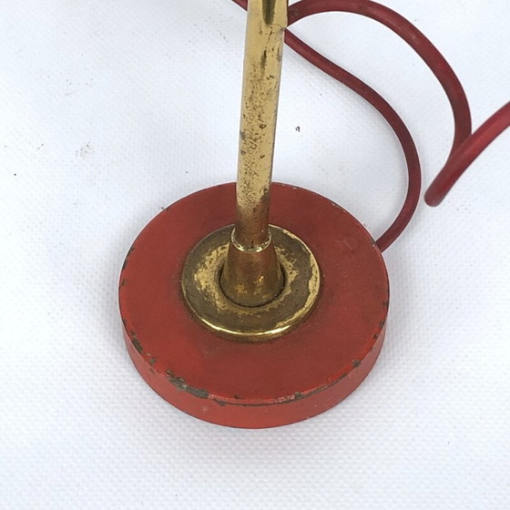 Image 1 of Lampada da tavolo vintage Stilnovo in ottone rosso, anni '50