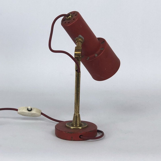 Image 1 of Lampada da tavolo vintage Stilnovo in ottone rosso, anni '50