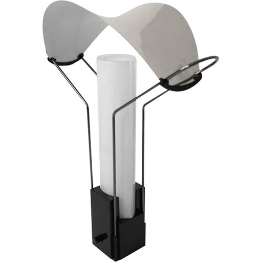 Vintage lamp in lacquered metal and opaline glass by Perry King and Santiago Miranda for Arteluce, 1989