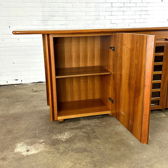 Image 1 of Italian Vintage Sideboard Cupboard With Walnut Wood