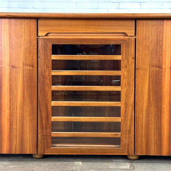 Image 1 of Italian Vintage Sideboard Cupboard With Walnut Wood