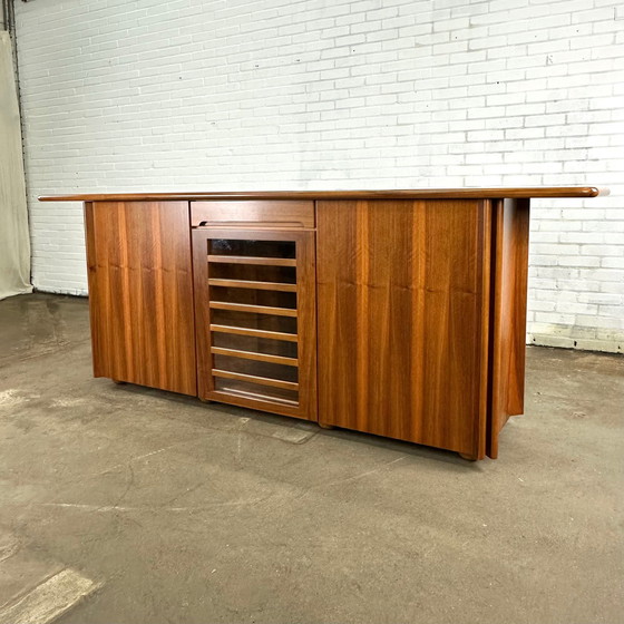 Image 1 of Italian Vintage Sideboard Cupboard With Walnut Wood