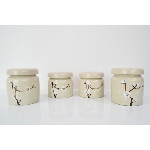 Set of 4 vintage ceramic tins by Ditmar Urbach, Czechoslovakia 1930s