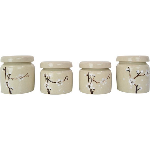 Set of 4 vintage ceramic tins by Ditmar Urbach, Czechoslovakia 1930s