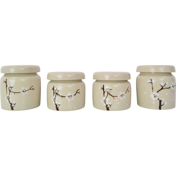 Image 1 of Set di 4 lattine di ceramica vintage di Ditmar Urbach, Cecoslovacchia, anni '30