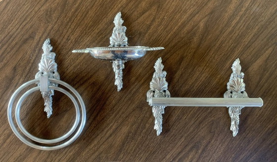 Image 1 of Vintage Louis Xv Bathroom Accessories, 1950'S, Set Of 3