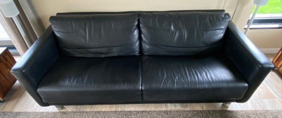 Image 1 of Montel 3 Seater Sofa Black Leather