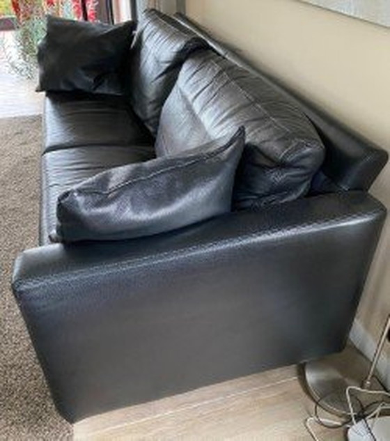 Image 1 of Montel 3 Seater Sofa Black Leather