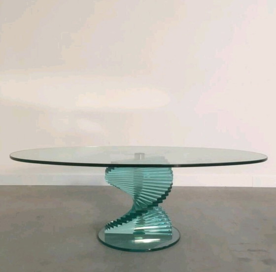 Image 1 of Glass Oval Coffee Table