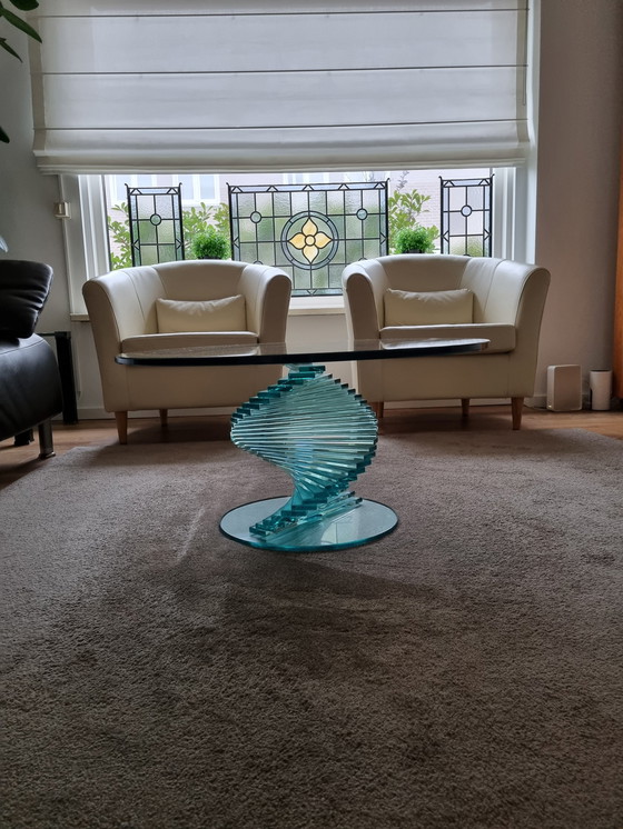 Image 1 of Glass Oval Coffee Table