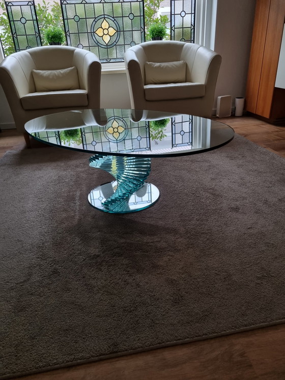 Image 1 of Glass Oval Coffee Table