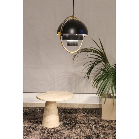 Image 1 of Vintage travertine coffee table by Angelo Mangiarotti, Italy 1970