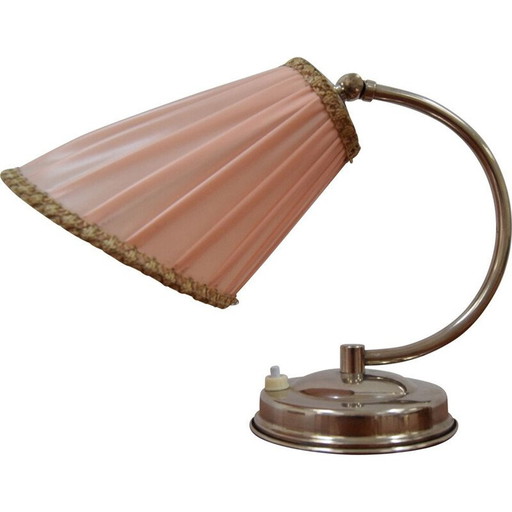 Vintage chrome art deco table lamp, Czech 1930