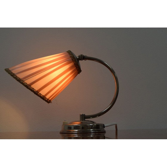 Image 1 of Vintage chrome art deco table lamp, Czech 1930