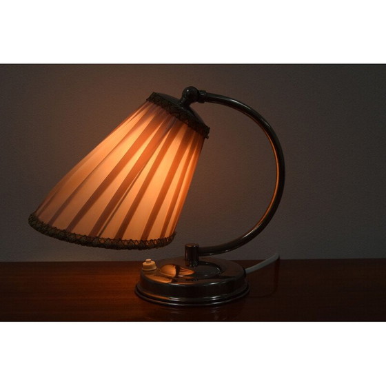 Image 1 of Vintage chrome art deco table lamp, Czech 1930