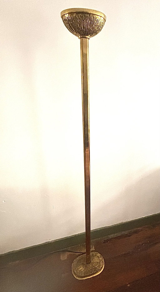 Copper And Brass Uplighter Floor Lamp