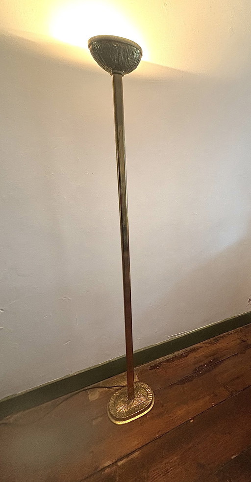 Copper And Brass Uplighter Floor Lamp