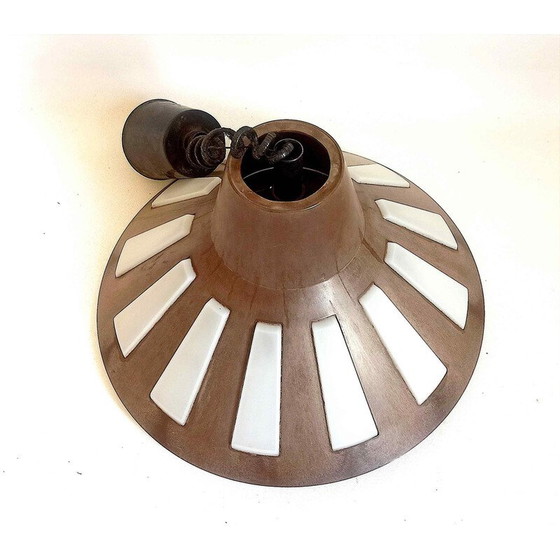Image 1 of Lampada a sospensione vintage in bachelite marrone chiaro e plastica, anni '70