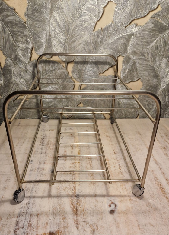 Image 1 of Chrome Record Rack 1970s