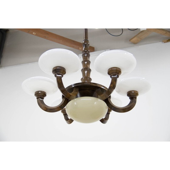 Image 1 of Lampadario vintage in legno Art Déco, 1920