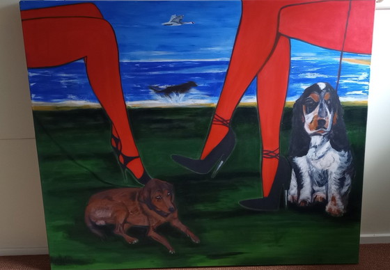 Image 1 of Tineke Van Steenbergen - Two Women With Dogs